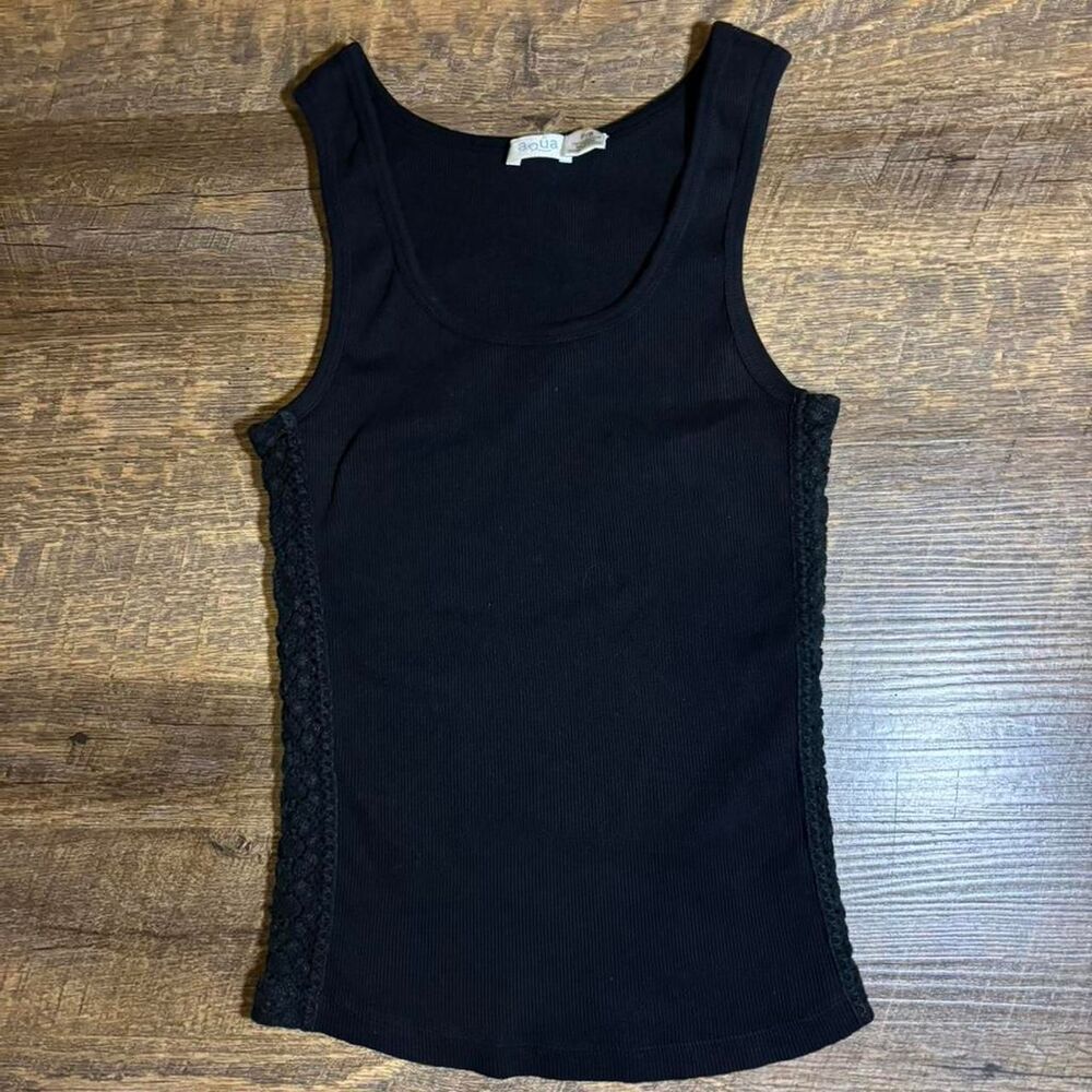 Women's Black Tank Top Lace trim